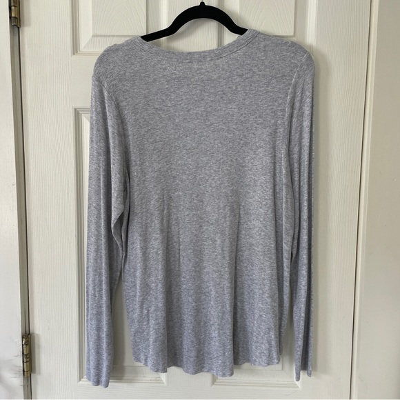Grey Ribbed Long Sleeve Tee - Picture 5 of 5